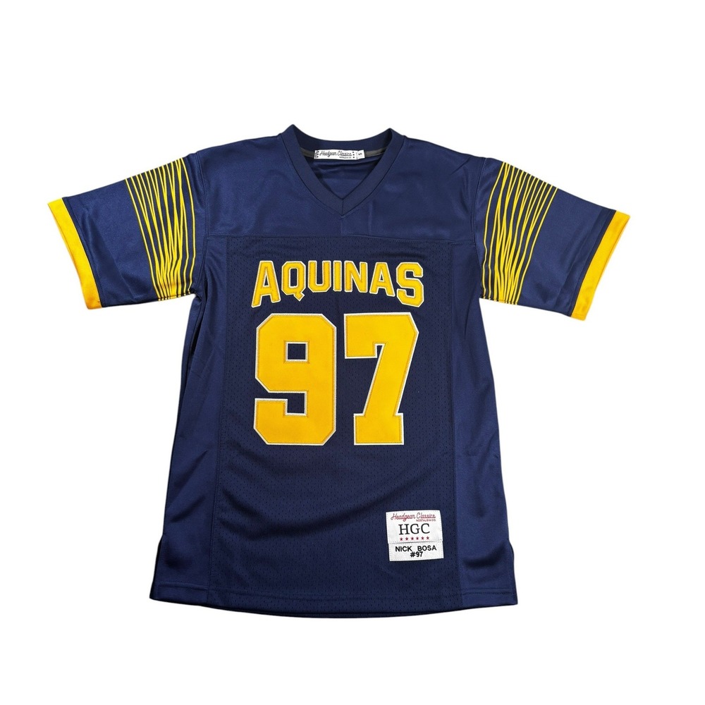 Headgear Classics Nick Bosa St Thomas Aquinas HS Jersey Navy Blue Yellow Small